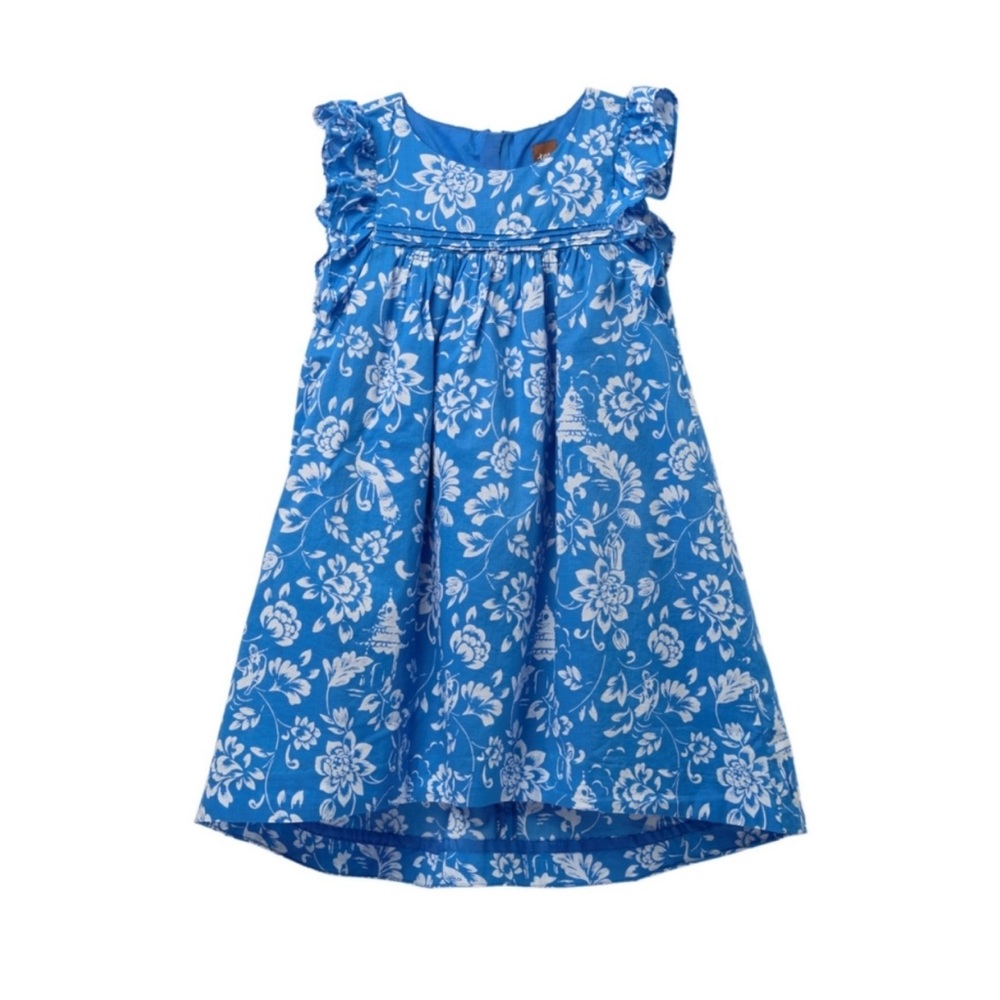 Tea collection Girls floral blue dress size 5